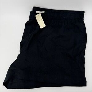 Abercrombie & Fitch Womens Linen Black Shorts Casual Elastic Waist XXL Plus Size